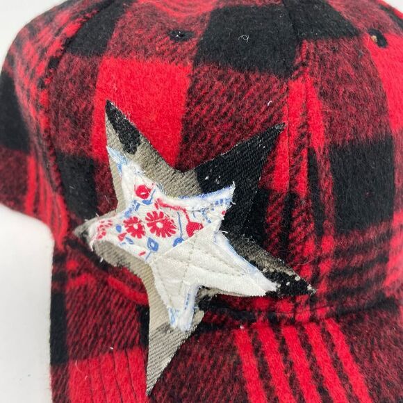 Madam P. Buffalo Plaid with Vintage Quilt Stars Baseball Caps - Adjustable size - Picture 6 of 9